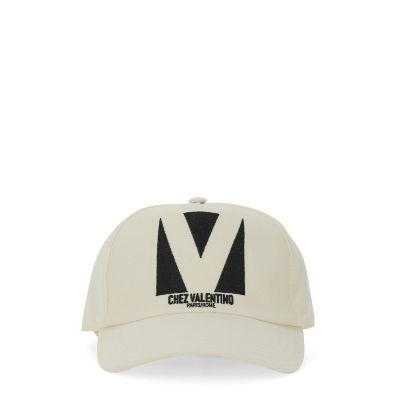 "CHEZ VALENTINO" EMBROIDERED BASEBALL CAP
