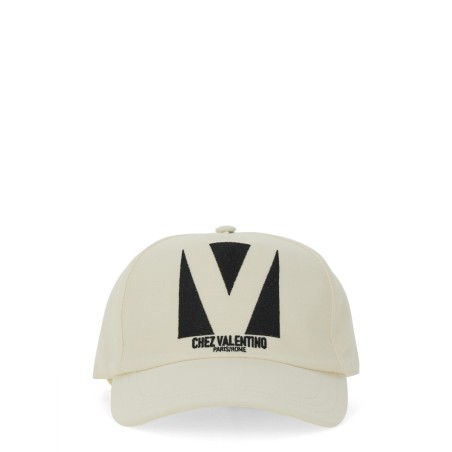 "CHEZ VALENTINO" EMBROIDERED BASEBALL CAP