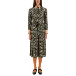 "TOUTE LA V" TWILL MIDI DRESS