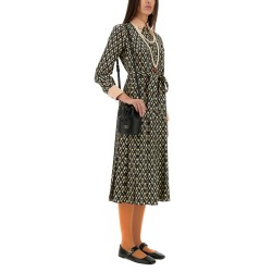 "TOUTE LA V" TWILL MIDI DRESS