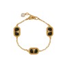 METAL, ENAMEL, CRYSTAL AND SWAROVSKI® PEARL "OVALETTE" BRACELET