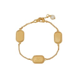 METAL, ENAMEL, CRYSTAL AND SWAROVSKI® PEARL "OVALETTE" BRACELET