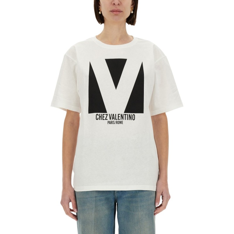 "CHEZ VALENTINO" PRINT T-SHIRT "CHEZ VALENTINO" PRINT T-SHIRT