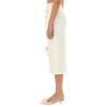 SATIN MIDI SKIRT WITH 3D FLOWERS