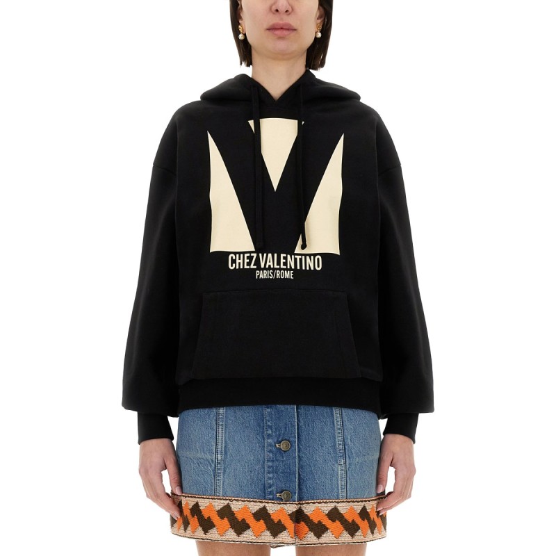COTTON HOODIE WITH PRINT