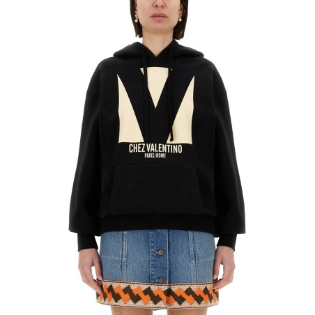 COTTON HOODIE WITH PRINT