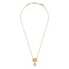 METAL "OVALETTE" NECKLACE WITH ENAMEL, CRYSTAL AND SWAROVSKI® PEARL