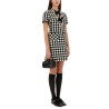 EMBROIDERED DAMIER LIGHT TWEED SHORT DRESS