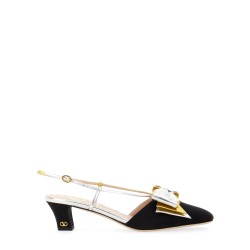 45MM MOIRÉ FABRIC BOWOW SLINGBACK DÉCOLLETÉ