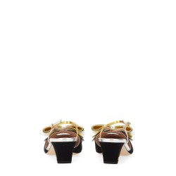 45MM MOIRÉ FABRIC BOWOW SLINGBACK DÉCOLLETÉ