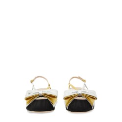 45MM MOIRÉ FABRIC BOWOW SLINGBACK DÉCOLLETÉ