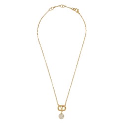 METAL "OVALETTE" NECKLACE WITH SWAROVSKI® PEARL