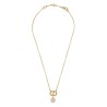 METAL "OVALETTE" NECKLACE WITH SWAROVSKI® PEARL