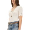 TOP WITH LACE NECKLINE