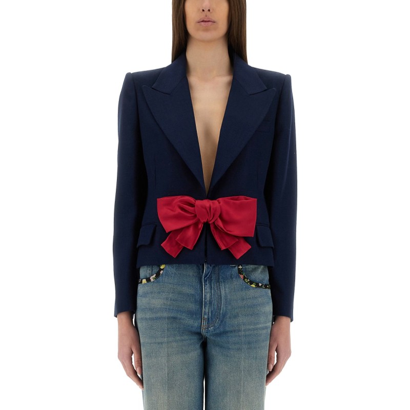 VISCOSE JACKET WITH BOW