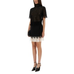 SPIDER WEB LACE MINISKIRT