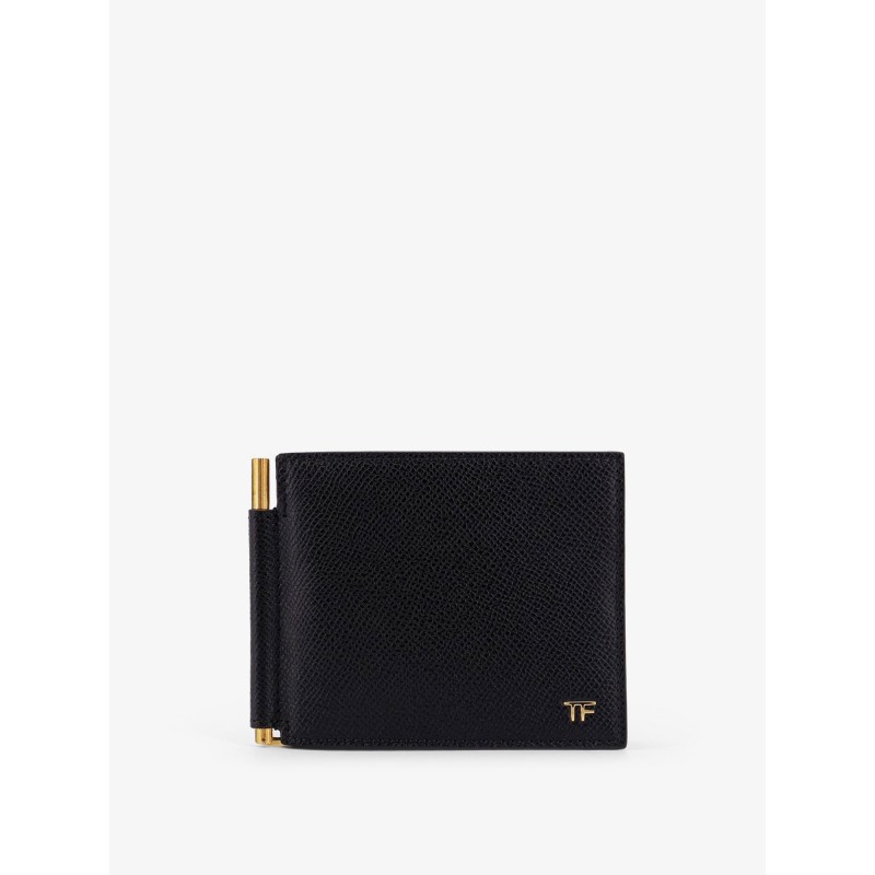 Leather wallet with logo
