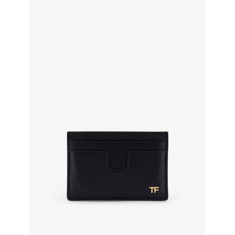 Leather cardholder with logo