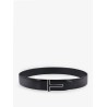 Leather belt with enamelled logo