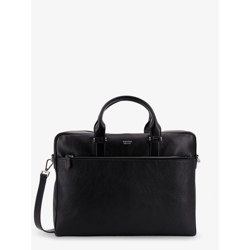 Leather work bag with logo
