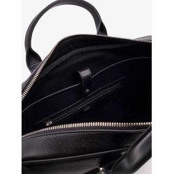 Leather work bag with logo