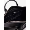 Leather work bag with logo