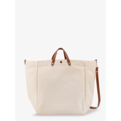 Canvas shoulder bag with embossed logo