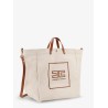 Canvas shoulder bag with embossed logo