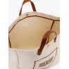 Canvas shoulder bag with embossed logo