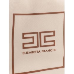 Canvas shoulder bag with embossed logo