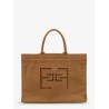 Canvas shoulder bag with logo