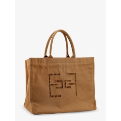 Canvas shoulder bag with logo