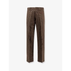Linen blend striped trousers