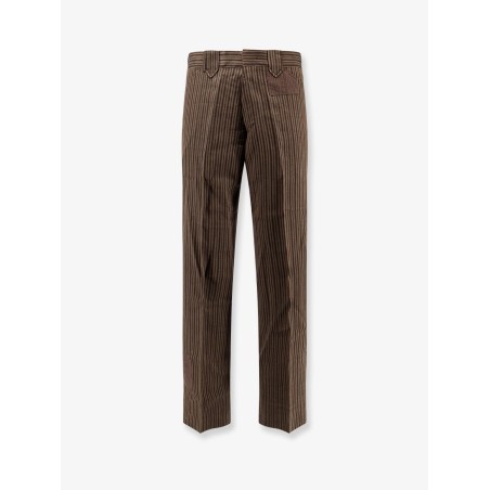 Linen blend striped trousers