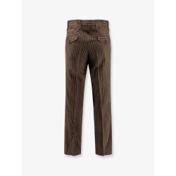 Linen blend striped trousers