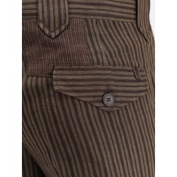 Linen blend striped trousers