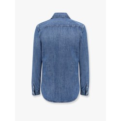 Denim shirt with logo embroidery