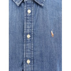 Denim shirt with logo embroidery