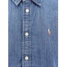 Denim shirt with logo embroidery