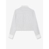 Cropped cotton shirt with striped motif