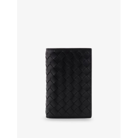 Leather card holder with Intrecciato motif