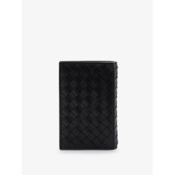 Leather card holder with Intrecciato motif