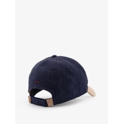 Linen Baseball Hat with suede visor
