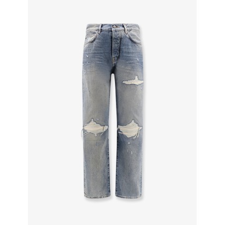 Destroyed effect jeans