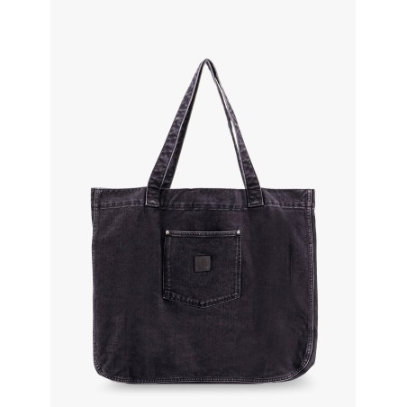 Rivet tote black denim bag
