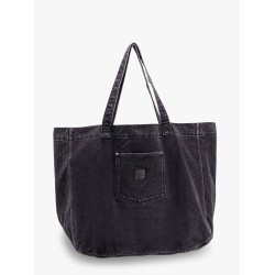 Rivet tote black denim bag