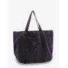 Rivet tote black denim bag
