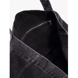Rivet tote black denim bag