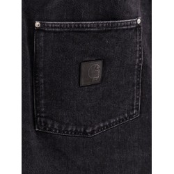 Rivet tote black denim bag