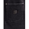 Rivet tote black denim bag